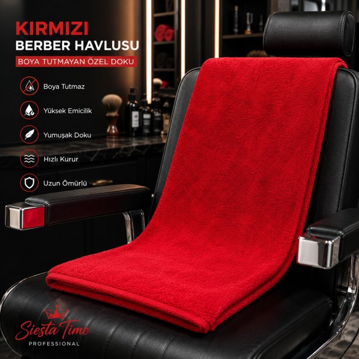 Boya Tutmayan Berber Havlusu Kırmızı